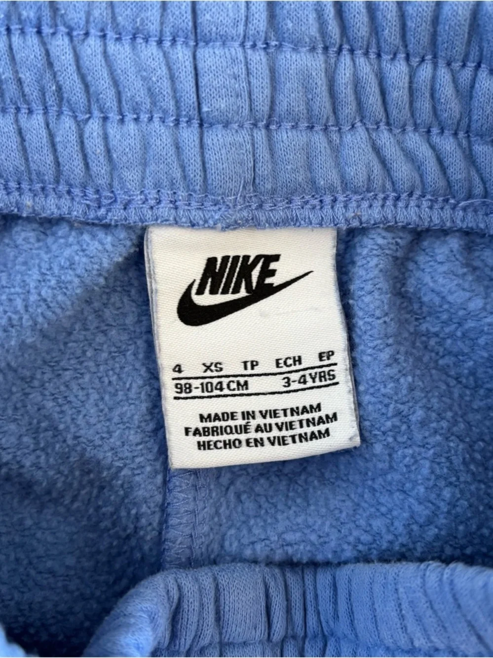 Nike Club Fleece Joggers Kids Size 4 (XS) Light Blue White Futura Logo Sporty